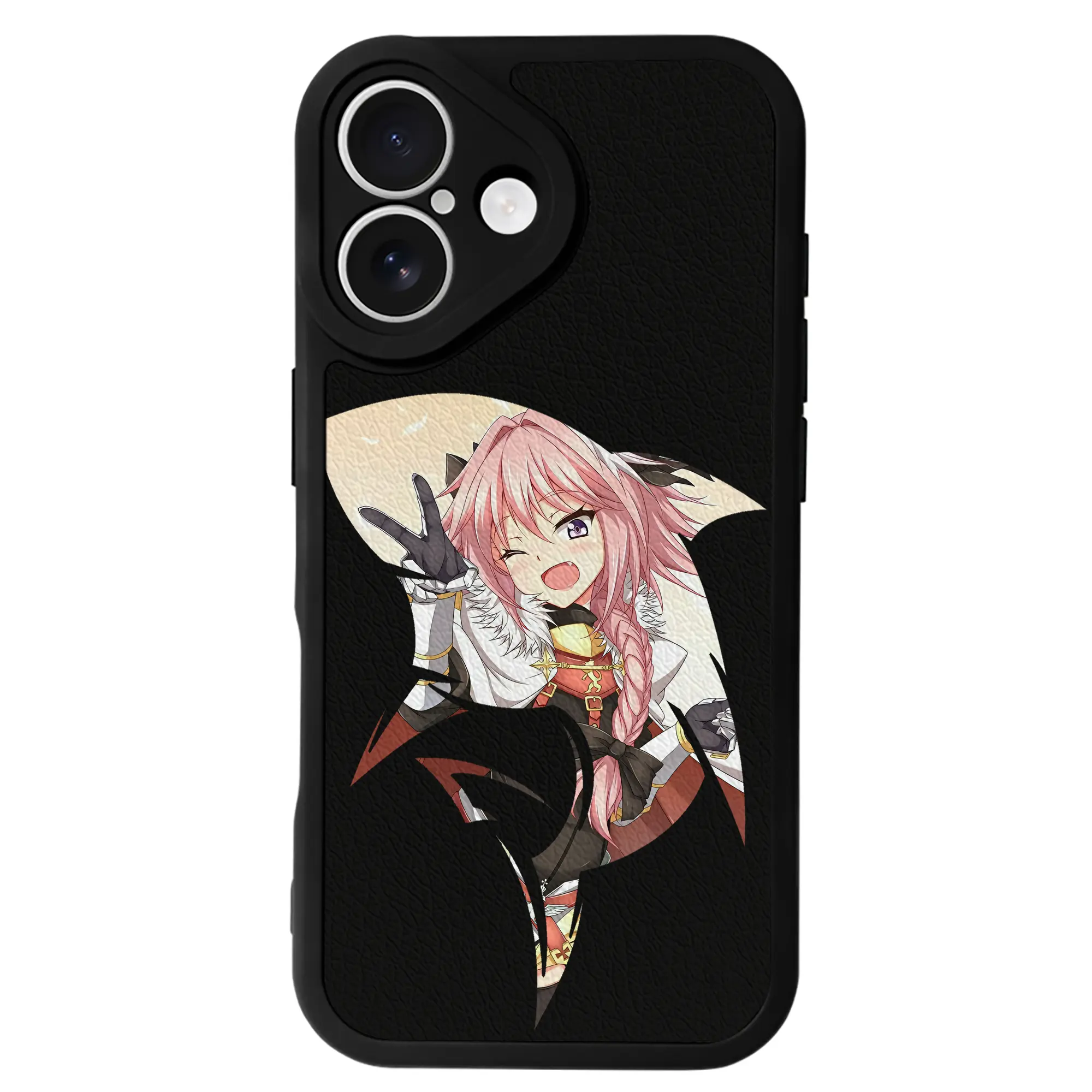 FGO グッズ,アストルフォ - IPhone 16シリーズ対応 ・ シリコンスマホケース ・ レザー調 ・ 高精度フィット ・ 耐衝撃 ・ ワイヤレス充電対応 ・ 精密カット